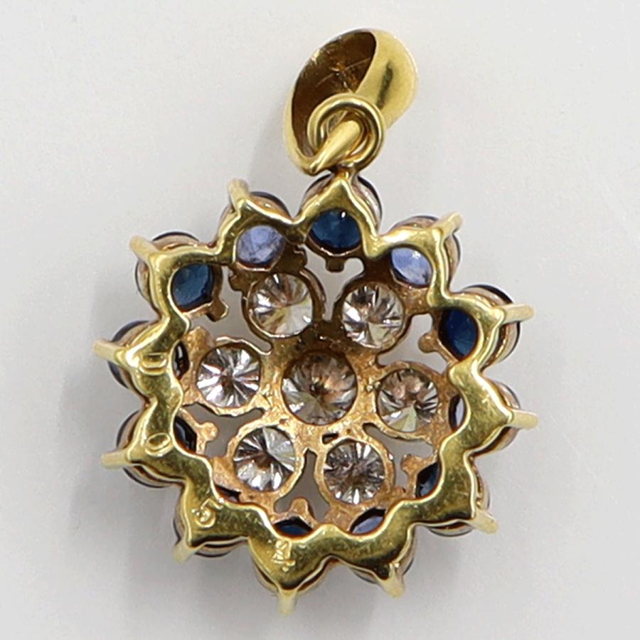 K18サファイアダイヤモンドペンダントトップ　D0.54ct　重量2.35ｇ(石の重量含む)　レディース（中古）