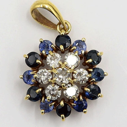 K18サファイアダイヤモンドペンダントトップ　D0.54ct　重量2.35ｇ(石の重量含む)　レディース（中古）