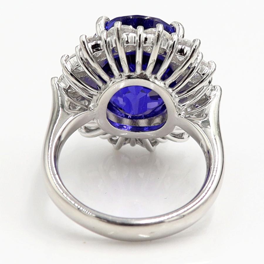 Pt900タンザナイトダイヤモンドリング　T13.57ct　D2.90ct　リングサイズ14号　重量16.74ｇ(石の重量含む)　レディース（中古）