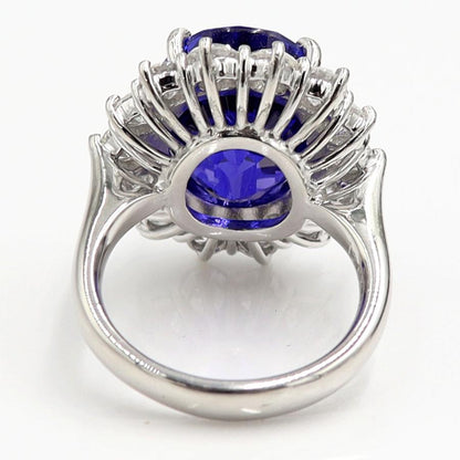 Pt900タンザナイトダイヤモンドリング　T13.57ct　D2.90ct　リングサイズ14号　重量16.74ｇ(石の重量含む)　レディース（中古）