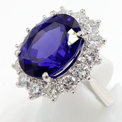Pt900タンザナイトダイヤモンドリング　T13.57ct　D2.90ct　リングサイズ14号　重量16.74ｇ(石の重量含む)　レディース（中古）