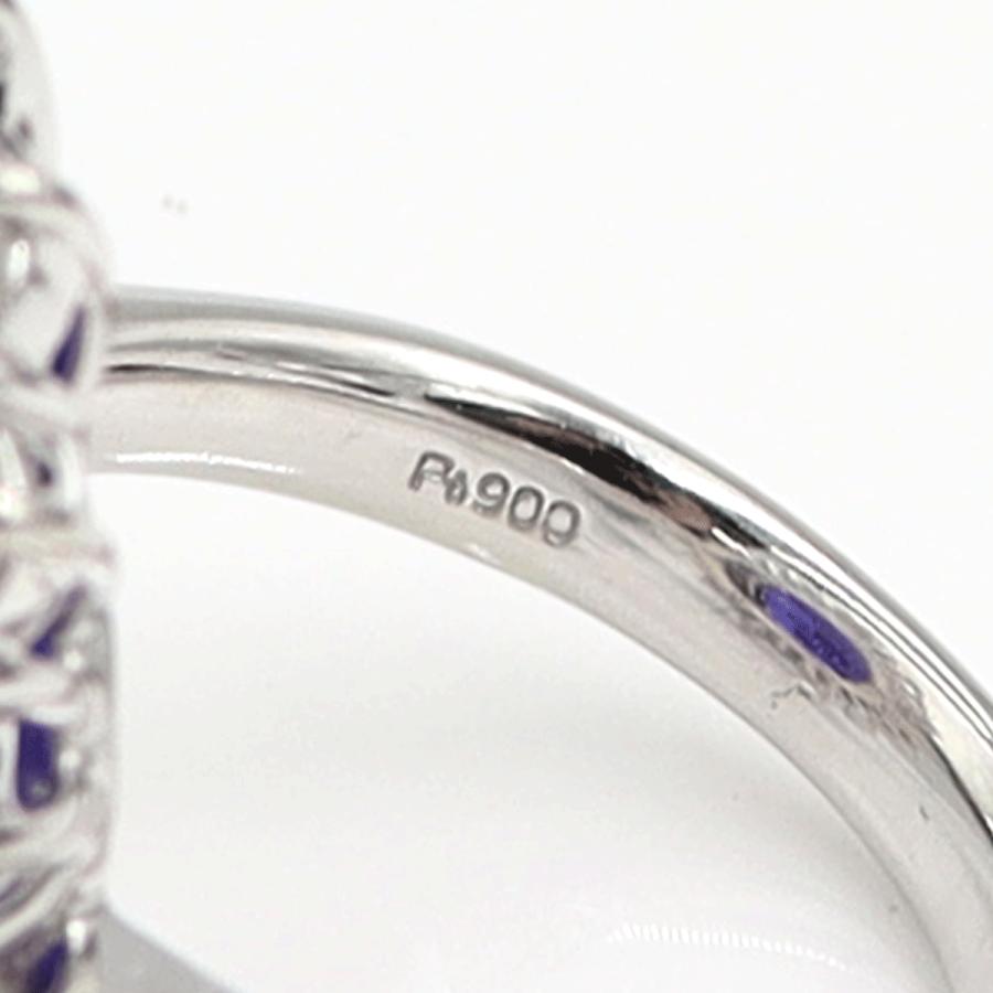 Pt900タンザナイトダイヤモンドリング　T13.57ct　D2.90ct　リングサイズ14号　重量16.74ｇ(石の重量含む)　レディース（中古）