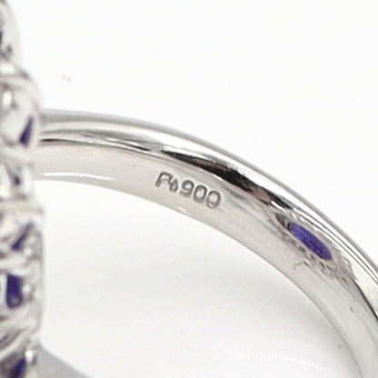 Pt900タンザナイトダイヤモンドリング　T13.57ct　D2.90ct　リングサイズ14号　重量16.74ｇ(石の重量含む)　レディース（中古）