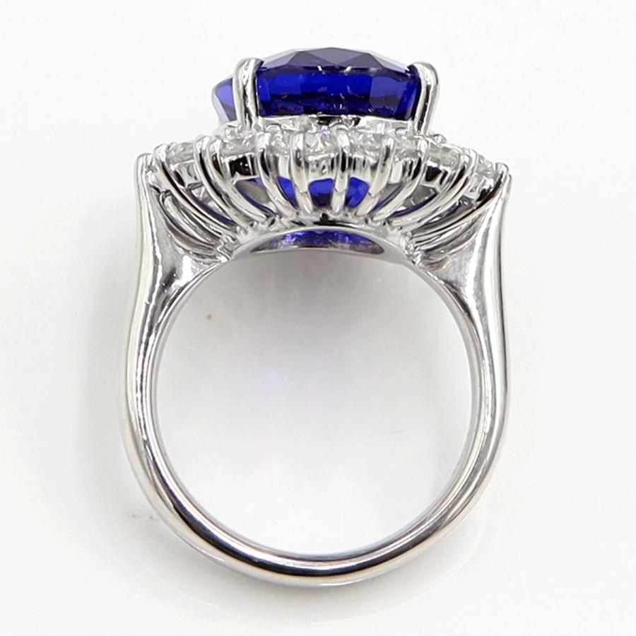 Pt900タンザナイトダイヤモンドリング　T13.57ct　D2.90ct　リングサイズ14号　重量16.74ｇ(石の重量含む)　レディース（中古）