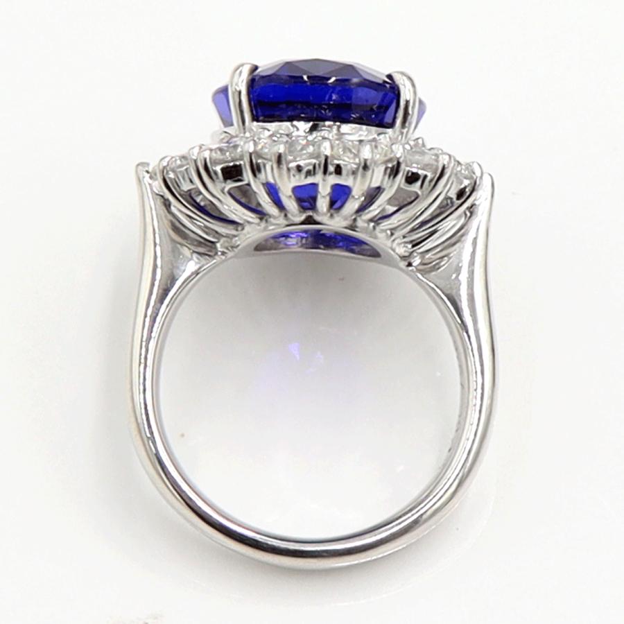 Pt900タンザナイトダイヤモンドリング　T13.57ct　D2.90ct　リングサイズ14号　重量16.74ｇ(石の重量含む)　レディース（中古）