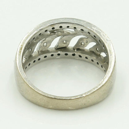 K18WGダイヤモンドリング　「リーフ」　D0.50ct　リングサイズ12号　重量6.37ｇ(石の重量含む) （中古）