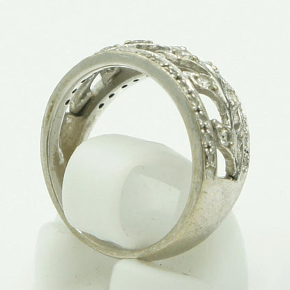 K18WGダイヤモンドリング　「リーフ」　D0.50ct　リングサイズ12号　重量6.37ｇ(石の重量含む) （中古）