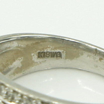 K18WGダイヤモンドリング　「リーフ」　D0.50ct　リングサイズ12号　重量6.37ｇ(石の重量含む) （中古）