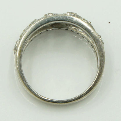 K18WGダイヤモンドリング　「リーフ」　D0.50ct　リングサイズ12号　重量6.37ｇ(石の重量含む) （中古）