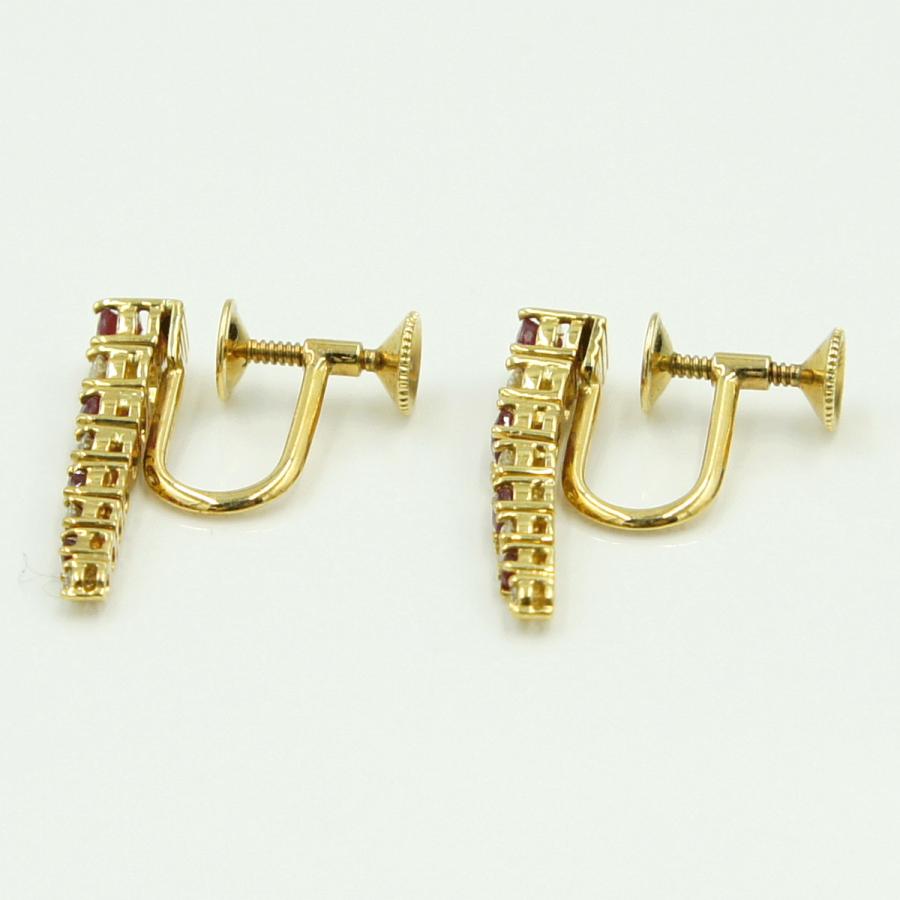 ミキモト(MIKIMOTO)K18ルビーダイヤモンドイヤリング　重量4.42ｇ(石の重量含む)　レディース（中古）