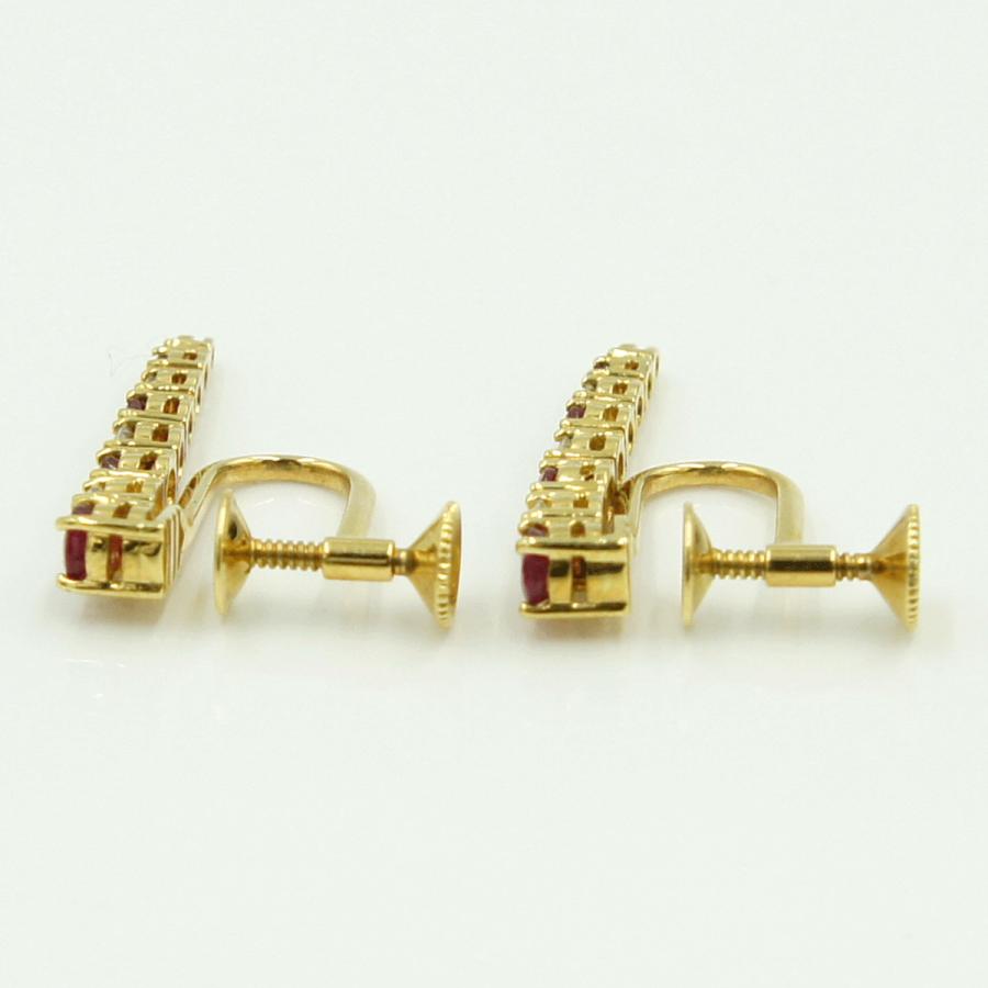 ミキモト(MIKIMOTO)K18ルビーダイヤモンドイヤリング　重量4.42ｇ(石の重量含む)　レディース（中古）