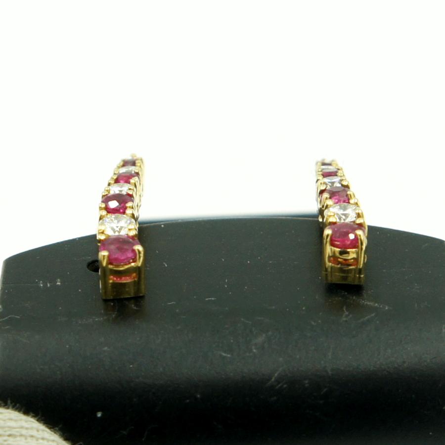 ミキモト(MIKIMOTO)K18ルビーダイヤモンドイヤリング　重量4.42ｇ(石の重量含む)　レディース（中古）