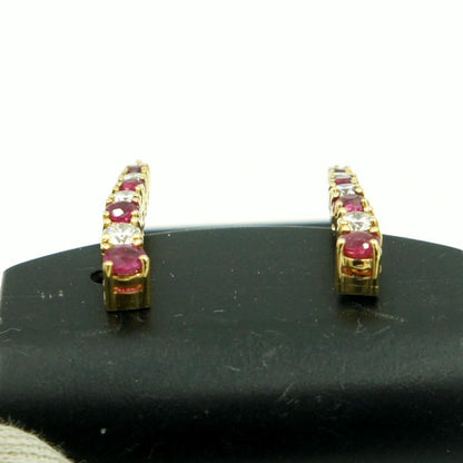 ミキモト(MIKIMOTO)K18ルビーダイヤモンドイヤリング　重量4.42ｇ(石の重量含む)　レディース（中古）