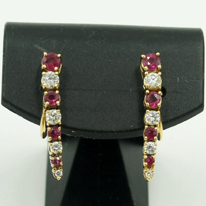 ミキモト(MIKIMOTO)K18ルビーダイヤモンドイヤリング　重量4.42ｇ(石の重量含む)　レディース（中古）