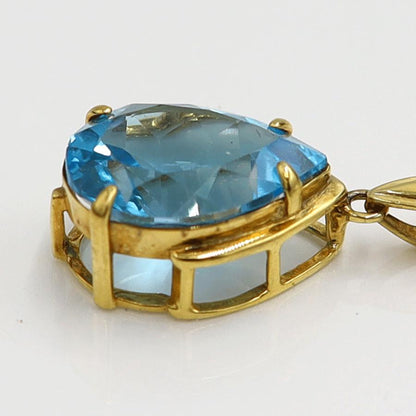 K18ブルートパーズネックレス　ネックレス長さ40cm　重量8.75ｇ(石の重量含む) 　レディース(中古)