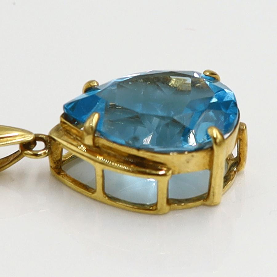 K18ブルートパーズネックレス　ネックレス長さ40cm　重量8.75ｇ(石の重量含む) 　レディース(中古)