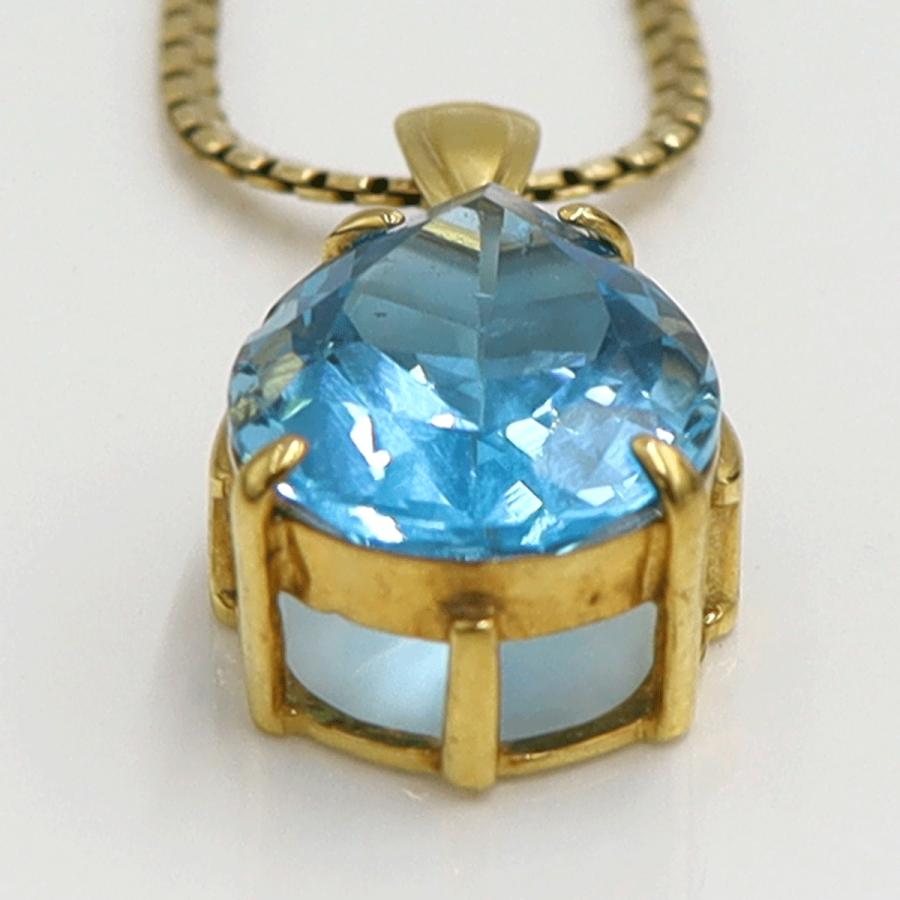 K18ブルートパーズネックレス　ネックレス長さ40cm　重量8.75ｇ(石の重量含む) 　レディース(中古)