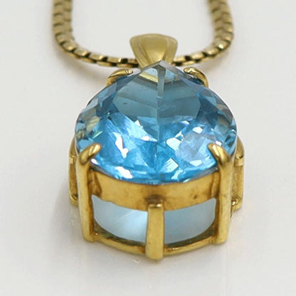 K18ブルートパーズネックレス　ネックレス長さ40cm　重量8.75ｇ(石の重量含む) 　レディース(中古)