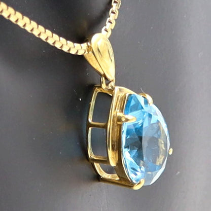 K18ブルートパーズネックレス　ネックレス長さ40cm　重量8.75ｇ(石の重量含む) 　レディース(中古)