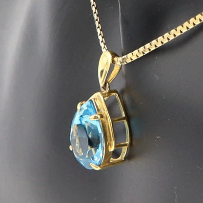 K18ブルートパーズネックレス　ネックレス長さ40cm　重量8.75ｇ(石の重量含む) 　レディース(中古)