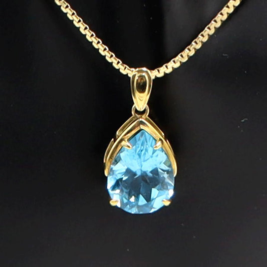 K18ブルートパーズネックレス　ネックレス長さ40cm　重量8.75ｇ(石の重量含む) 　レディース(中古)