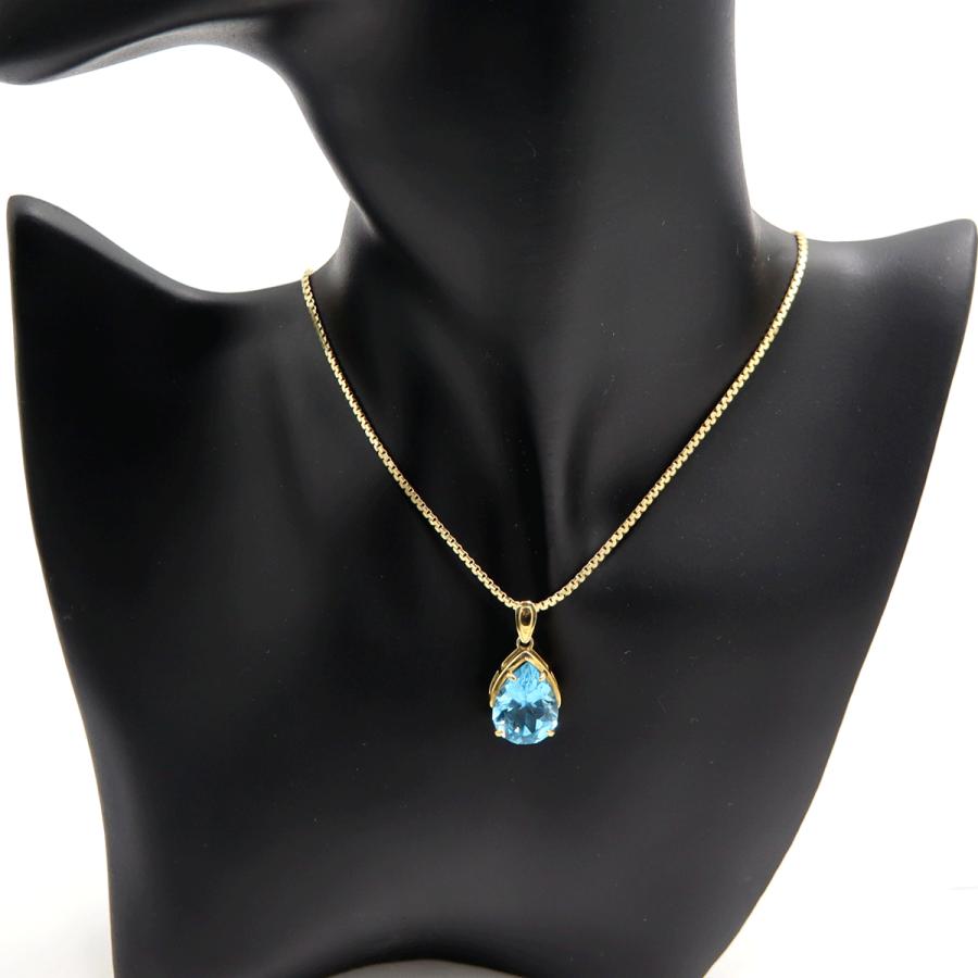 K18ブルートパーズネックレス　ネックレス長さ40cm　重量8.75ｇ(石の重量含む) 　レディース(中古)