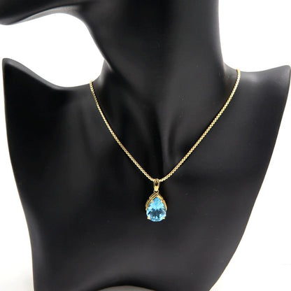 K18ブルートパーズネックレス　ネックレス長さ40cm　重量8.75ｇ(石の重量含む) 　レディース(中古)