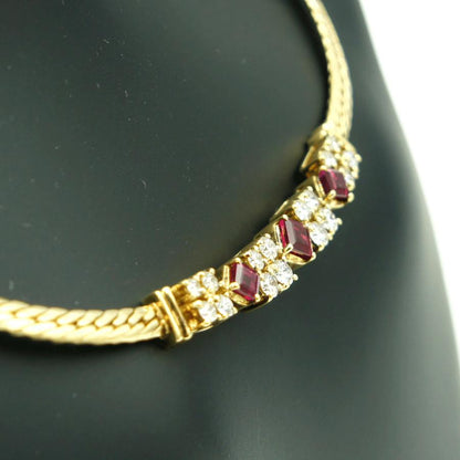 ミキモト(MIKIMOTO)K18ルビーダイヤモンドネックレス　R0.73ct　D0.63ct　重量18.91ｇ(石の重量含む)　レディース（中古）