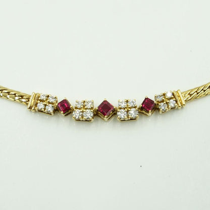 ミキモト(MIKIMOTO)K18ルビーダイヤモンドネックレス　R0.73ct　D0.63ct　重量18.91ｇ(石の重量含む)　レディース（中古）