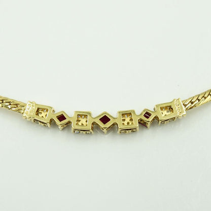 ミキモト(MIKIMOTO)K18ルビーダイヤモンドネックレス　R0.73ct　D0.63ct　重量18.91ｇ(石の重量含む)　レディース（中古）