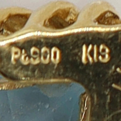 K18/Pt900ブルートパーズダイヤモンドペンダントトップ　BT4.77ct　D0.03ct　重量4.45ｇ(石の重量含む)　レディース（中古）