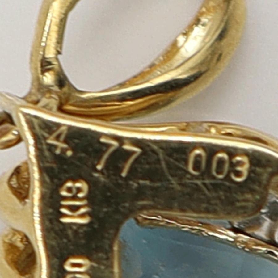 K18/Pt900ブルートパーズダイヤモンドペンダントトップ　BT4.77ct　D0.03ct　重量4.45ｇ(石の重量含む)　レディース（中古）