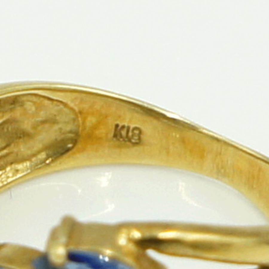 K18サファイアリング　リングサイズ10号　重量3.07ｇ(石の重量含む)　レディース（中古）