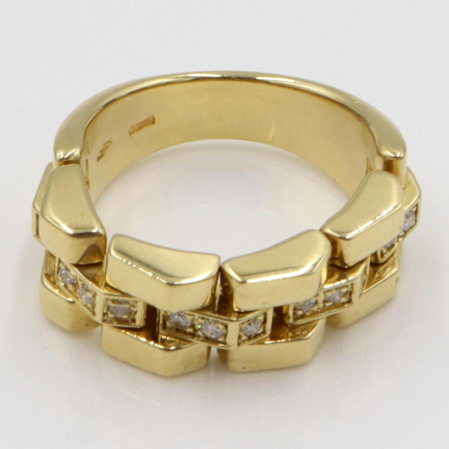 キメント(CHIMENTO)750ハーフチェーンリング　リングサイズ11号　重量8.91ｇ(石の重量を含む)　レディース（中古）