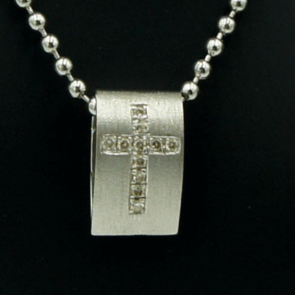 K18WGダイヤオニキスペンダントトップ　D 0.11ct　重量2.91ｇ(石の重量含む)（中古）