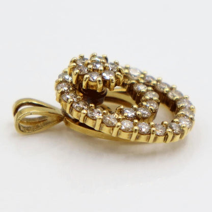 K18ダイヤモンドペンダントトップ　スイングギミック有り　D1.00ct　重量4.00ｇ(石の重量含む) （中古）