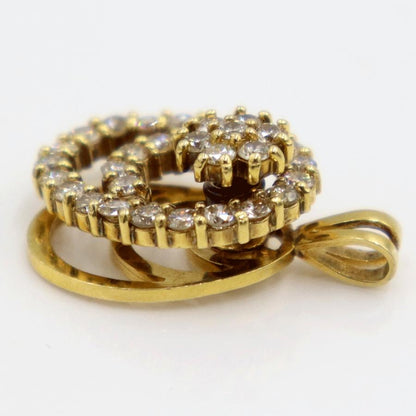 K18ダイヤモンドペンダントトップ　スイングギミック有り　D1.00ct　重量4.00ｇ(石の重量含む) （中古）