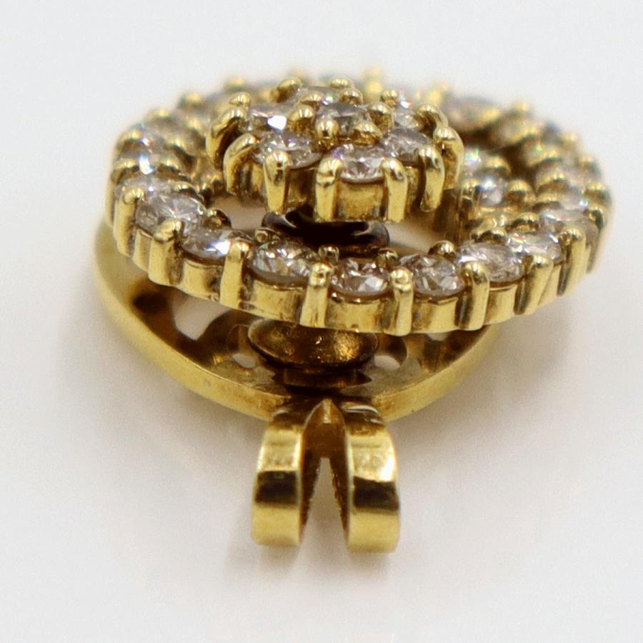 K18ダイヤモンドペンダントトップ　スイングギミック有り　D1.00ct　重量4.00ｇ(石の重量含む) （中古）