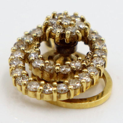 K18ダイヤモンドペンダントトップ　スイングギミック有り　D1.00ct　重量4.00ｇ(石の重量含む) （中古）