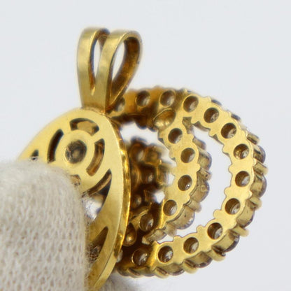 K18ダイヤモンドペンダントトップ　スイングギミック有り　D1.00ct　重量4.00ｇ(石の重量含む) （中古）