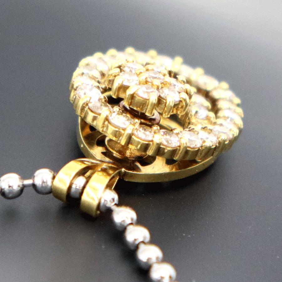 K18ダイヤモンドペンダントトップ　スイングギミック有り　D1.00ct　重量4.00ｇ(石の重量含む) （中古）