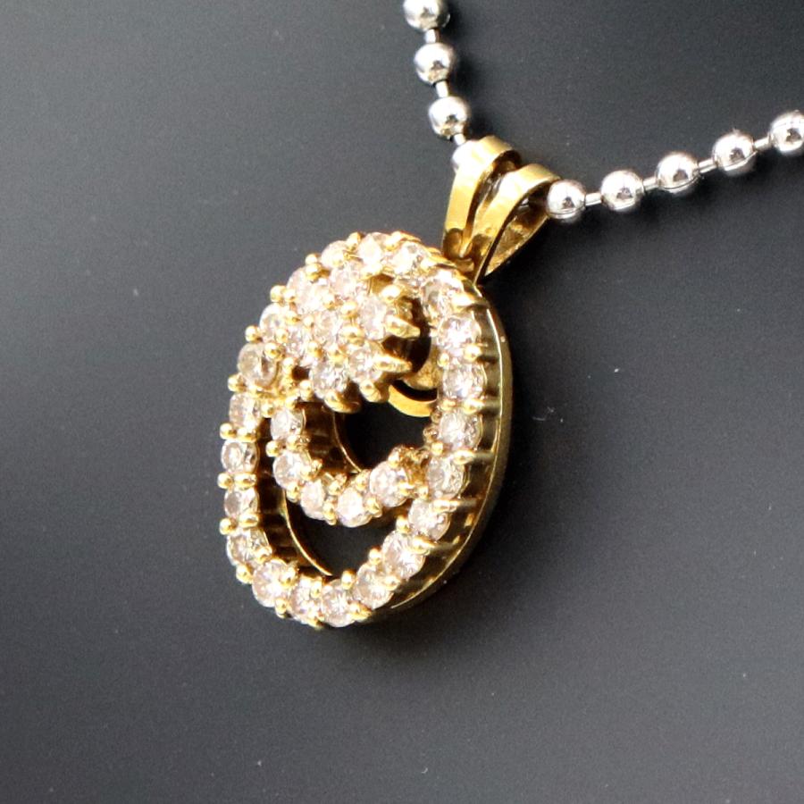 K18ダイヤモンドペンダントトップ　スイングギミック有り　D1.00ct　重量4.00ｇ(石の重量含む) （中古）