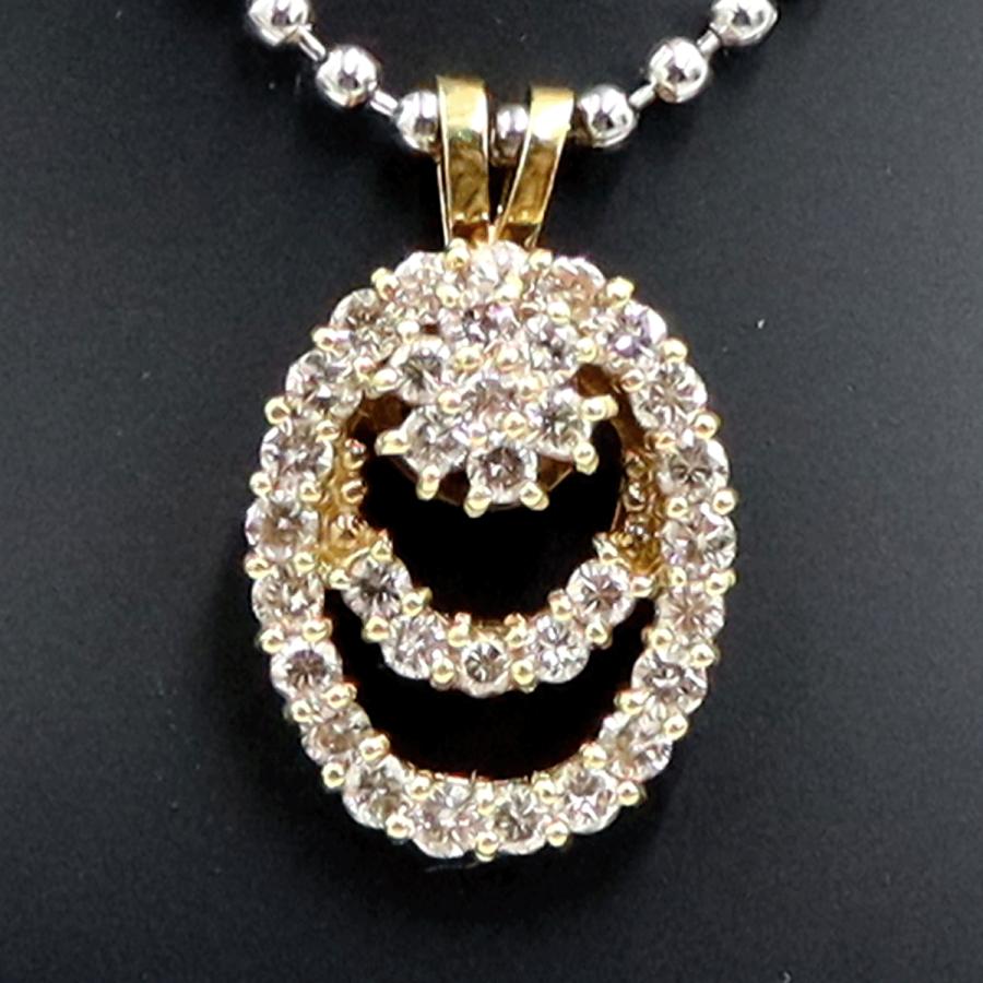K18ダイヤモンドペンダントトップ　スイングギミック有り　D1.00ct　重量4.00ｇ(石の重量含む) （中古）