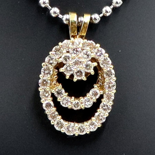 K18ダイヤモンドペンダントトップ　スイングギミック有り　D1.00ct　重量4.00ｇ(石の重量含む) （中古）
