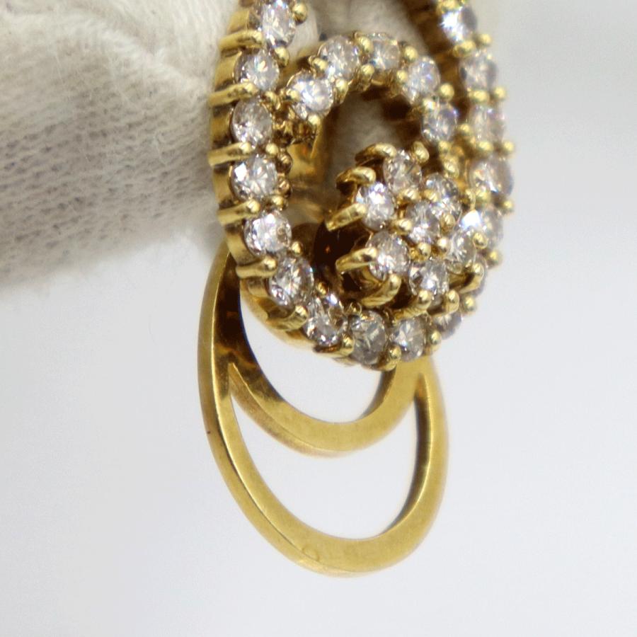 K18ダイヤモンドペンダントトップ　スイングギミック有り　D1.00ct　重量4.00ｇ(石の重量含む) （中古）