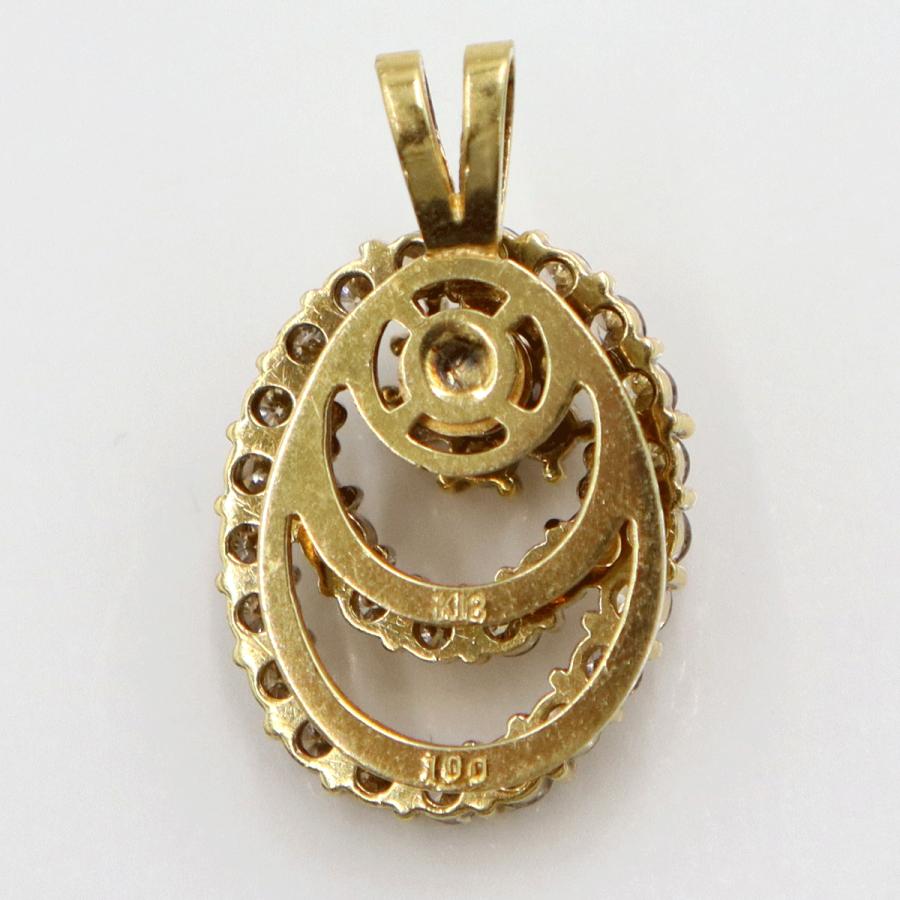K18ダイヤモンドペンダントトップ　スイングギミック有り　D1.00ct　重量4.00ｇ(石の重量含む) （中古）