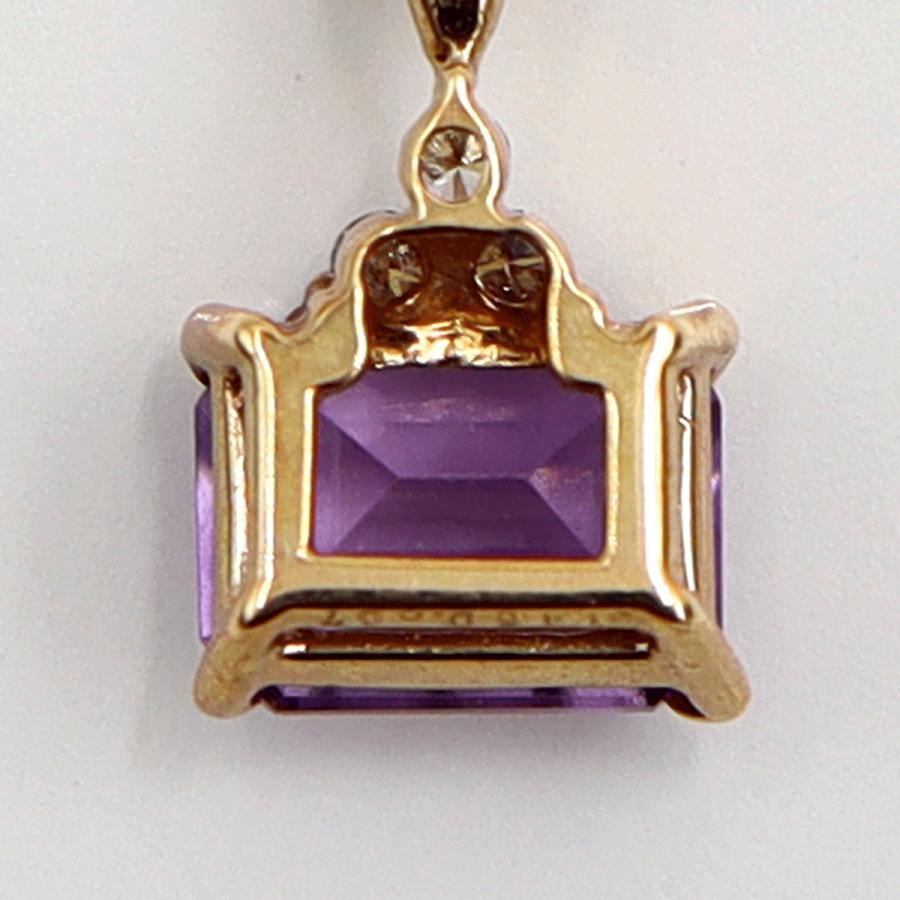 K18PGアメジストペンダントネックレス　A1.45ct　D0.07ct　ネックレス長さ40cm　重量3.61ｇ(石の重量含む) レディース（中古）