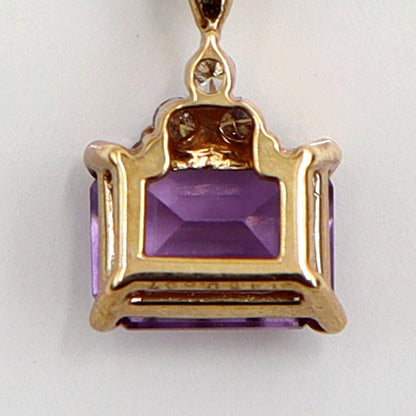 K18PGアメジストペンダントネックレス　A1.45ct　D0.07ct　ネックレス長さ40cm　重量3.61ｇ(石の重量含む) レディース（中古）