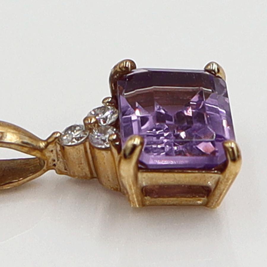 K18PGアメジストペンダントネックレス　A1.45ct　D0.07ct　ネックレス長さ40cm　重量3.61ｇ(石の重量含む) レディース（中古）