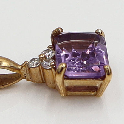 K18PGアメジストペンダントネックレス　A1.45ct　D0.07ct　ネックレス長さ40cm　重量3.61ｇ(石の重量含む) レディース（中古）